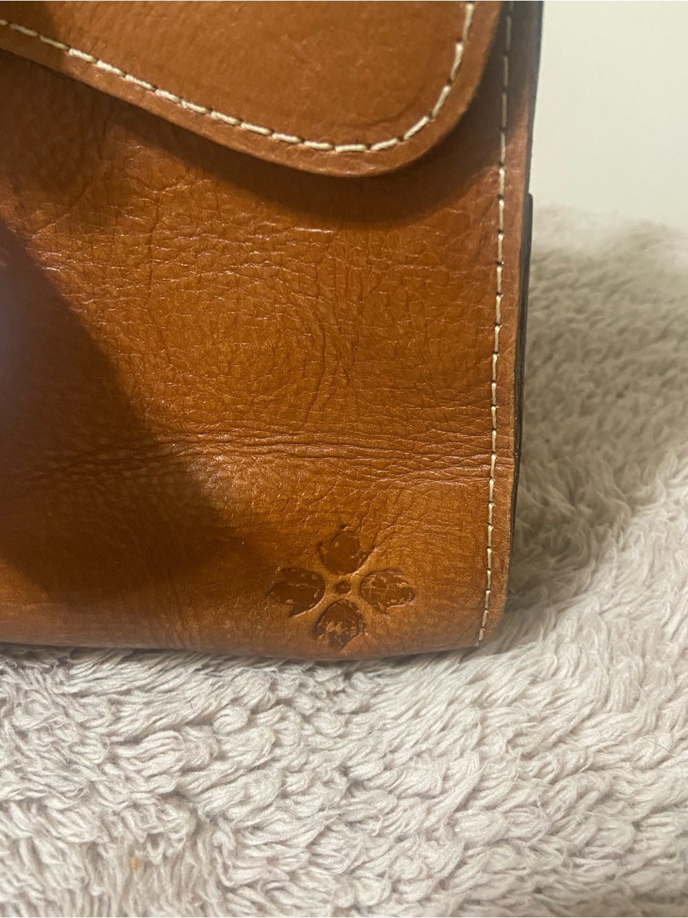 Patricia Nash Cognac Brown Leather Satchel with Twist Handles - Picture 3 of 14